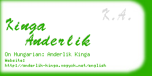 kinga anderlik business card
